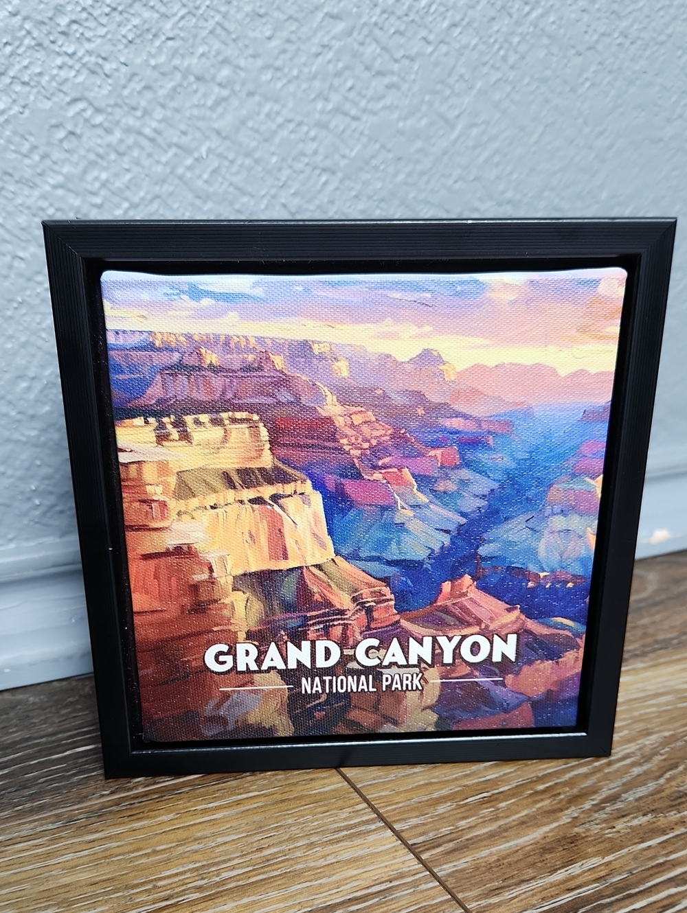 Grand Canyon National Park Black Framed Canvas Blue Yellow Gold Orange